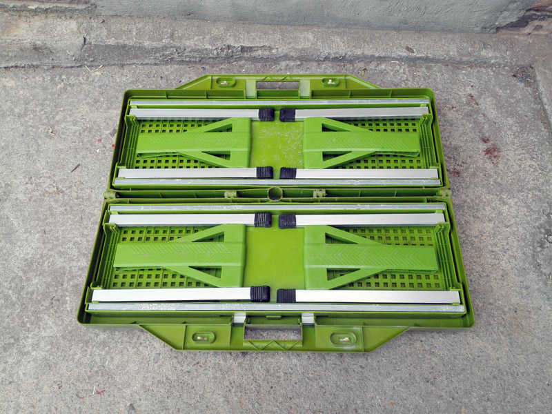 maleta mesa banco plegable picnic camping plast desgastado 43-68.5x86x66-135.5 1u